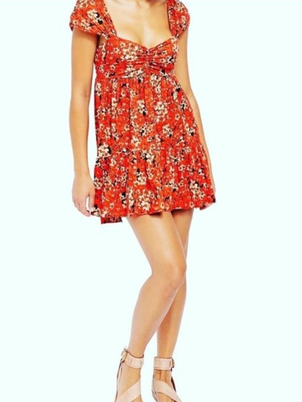 Free People Pattern Play Mini Dress In Red
